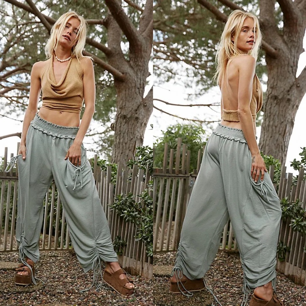 NWT Free People Beach I’m So Fly Pants Ruched Scrunch Detailing